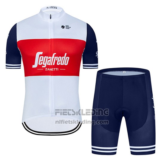 2020 Fietskleding Segafredo Zanetti Wit Rood Korte Mouwen en Koersbroek